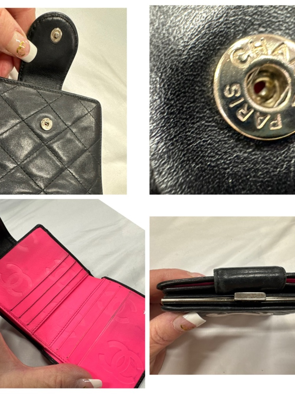 CHANEL Black Camden Double Sided Leather Calf Skin Wallet Small - Picture 5 of 9